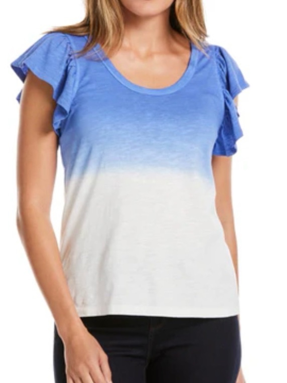 **Ella Amparo Blue Ombre Ruffle Sleeve Tee